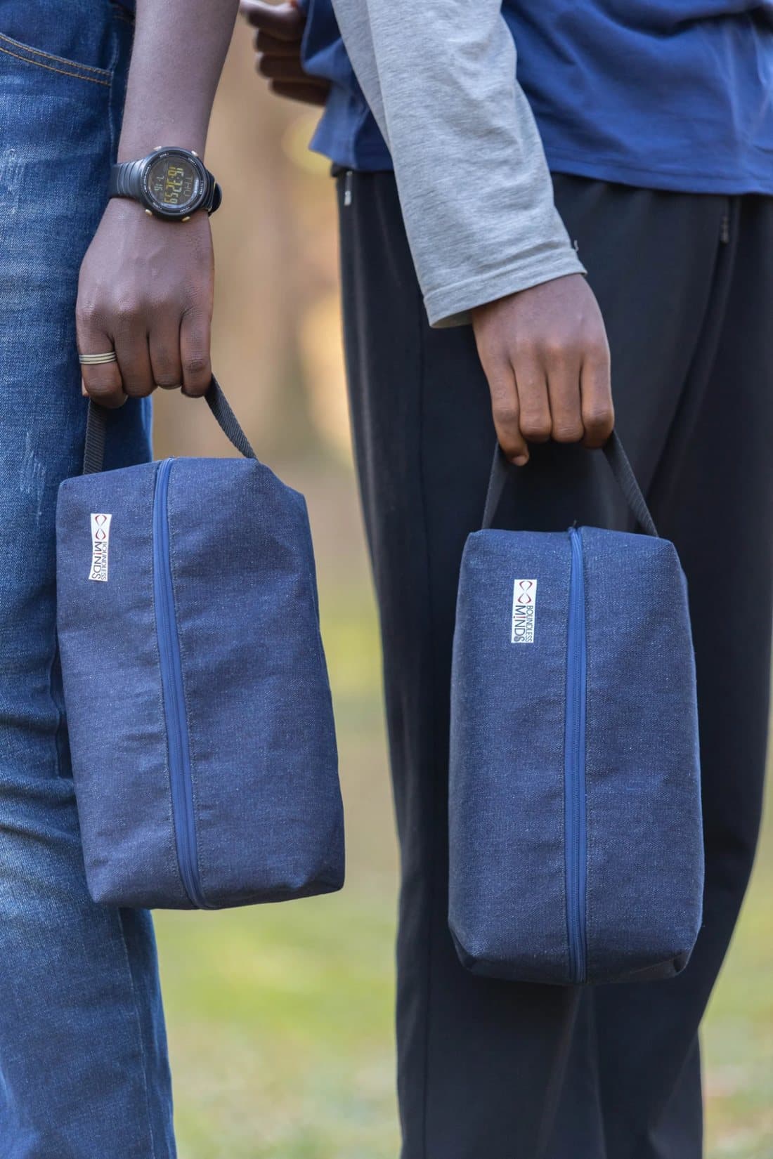 Two big denim man pouches, ready to sell