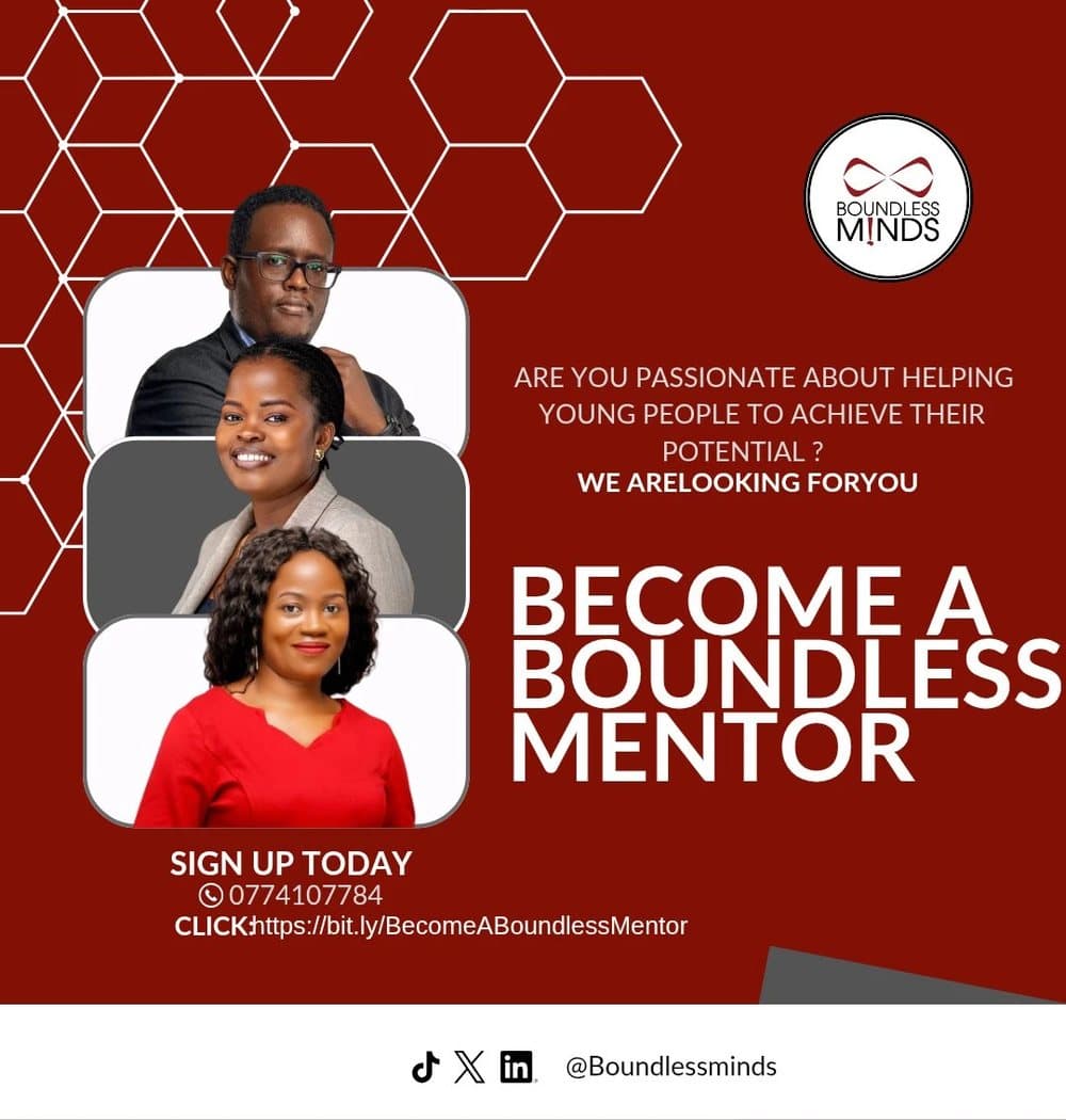 Boundless Minds poster: become a Boundless mentor — are you passionate about helping young people achieve their potential?